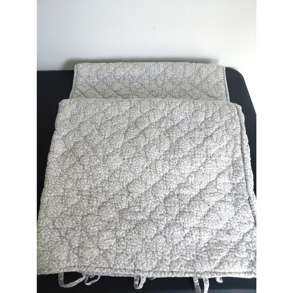 2 THE COMPANY STORE Quilted Pillow Shams Set Gray KING Size Tie Closure Cozy